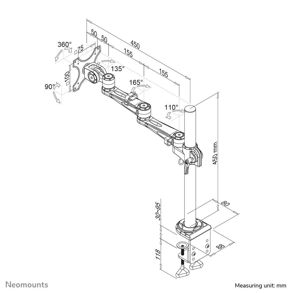 Neomounts FPMA-D935 Monitorarm 10-30"